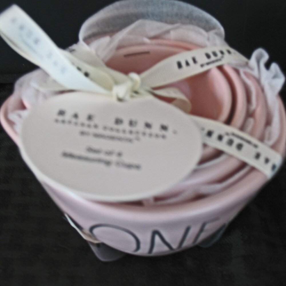 Rae Dunn Nesting Measuring Cup Set Pink Artisan Collection By Magenta has cutout
